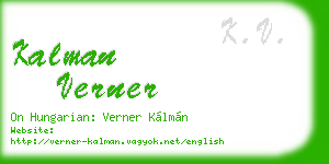 kalman verner business card