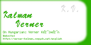 kalman verner business card